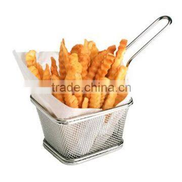 Square Shape Mini Stainless Steel Food Presentation Basket