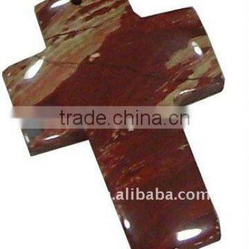 60x40mm rainbow jasper large cross pendant