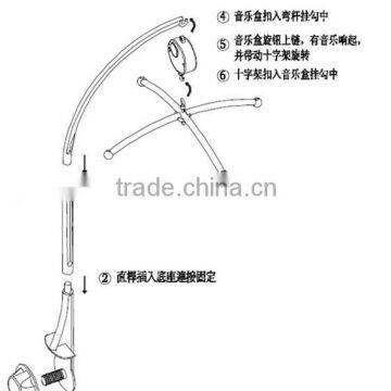 Musical Baby crib moile arm holder CE EN71 approval
