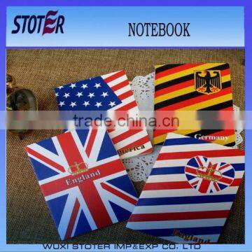 notebook with flag pattern,lined notebook