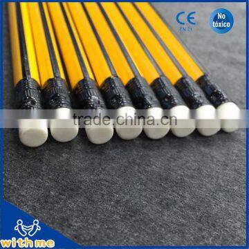 High Quality HB Triangular 7.5 Inch Wooden Striped Bar With White Rubber Lapices Pencil photo-5