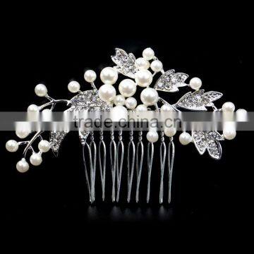 High quality pearl with crystal hair combs bridal hair jewelry accessories for wedding