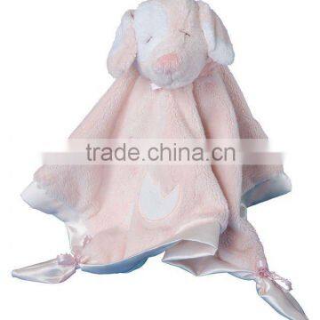 ultra soft and unbelievably cute Pink Dog Snuggler blanket baby plush toys with embroidery