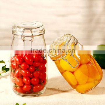 700ml 1000ml Clear Kitchen Food Storage Airtight Seal Lock Lid Jar/glass Jar With Metal Clip