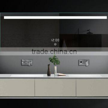 Dubai luxury hotel mirror with led lighted,backlit bathroom mirror with magnifying makeup mirror