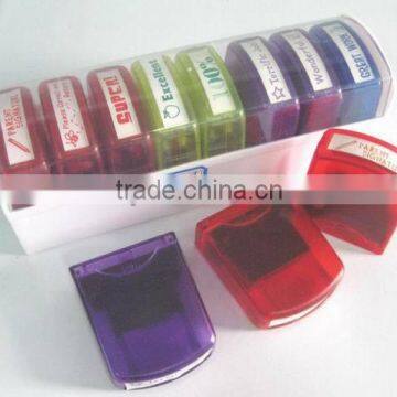 round colorful small office rubber date stamp