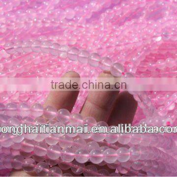 wholesale Natural quartz crystal beads/pink round crystal beads wedding centerpiece