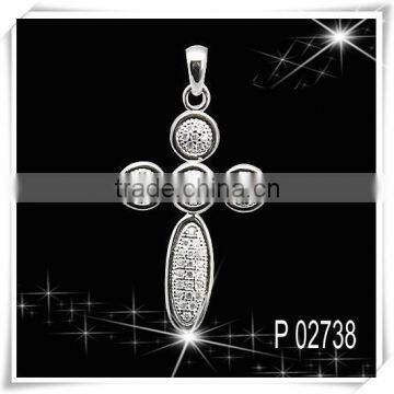 Rhodium Plated Cross Pendant for women