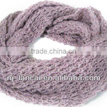 fashion 100% acrylic mohair pointelle knitted snood