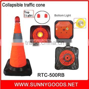 height500mm nylon body rubber base retractable traffic safety cones