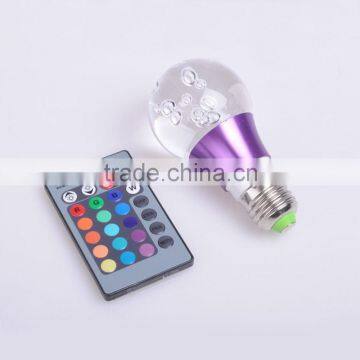 Crystal Ball E27 220V 3W LED Lamp Light Bulb Remote Control RGB Color Changing