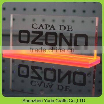 factory price acrylic logo blocks with base printing plexiglass name plate