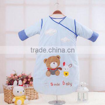 Children's 100% Cotton Baby Long Sleeve Sleeping Bag Detachable Sleeve and Detachable Cotton Fillings Quilt for Four Seasons photo-3