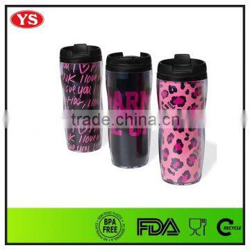 FDA Certification Double Wall 350 ml Plastic Starbucks Tumbler Mug With Flip Lid photo-6