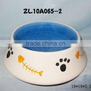 Ceramic pet bowl with little paw