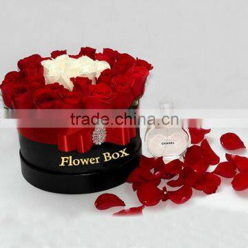 Round Luxury Cardboard Flower Box with custom Logo