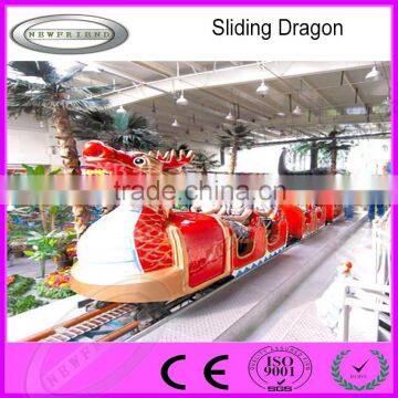 Amusement park rides kids game playground sliding dragon small roller coaster for sale