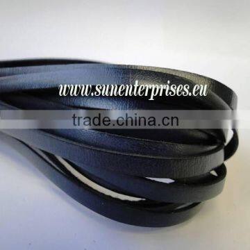 Flat Nappa Leather cords - Italian Leather - Dark Natural Grey - 20mm