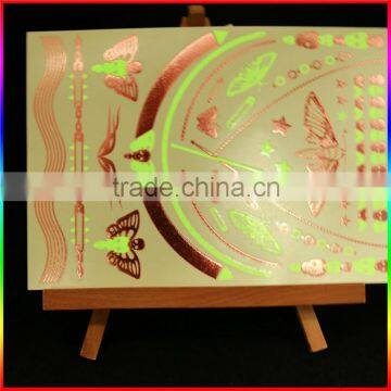 fluorescent temporary tattoo custom metallic tattoo gold flash tattoo