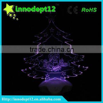 Christmas Gift 3D Illusion Led Optical Night Light, Tree Shape Christmas Decoration photo-2