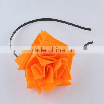 Bulk Thin Metal Headbands with Fabric Flower