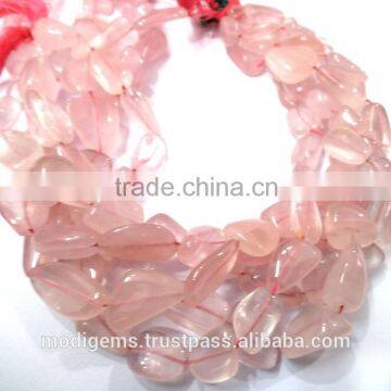 rose quartz nugget plain Semi Precious Stone Beads