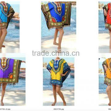 vintage retro HIPPIE BOHO GYPSY ART music festival African Dashiki fringe shirt Shirts