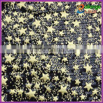 2016 star pattern sequin fabric for cute girl