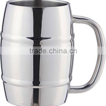 Double wall beer tankard with handle