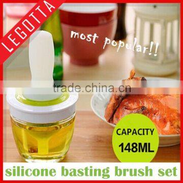 New design kitchen tool popular silicone portable basting brush dispenser