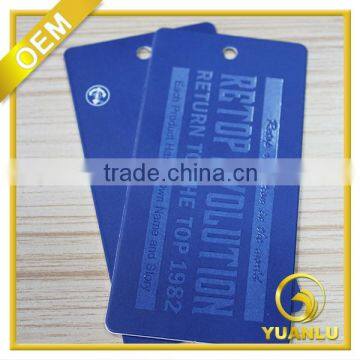 Customized high quality garment swing hang tag