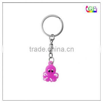 Seafood octopus squid soft pvc rubber keychain