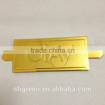 Electroplate golden metal engraving logo tag for bags