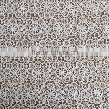white water soluble embroidery lace milky yarn fabric for dress