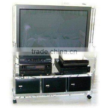 Rolling Acrylic Home TV stand