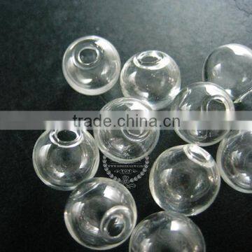 12mm Round Glass Beads Bottles With 2mm Open Mouth Transparent DIY Glass Pendant Charm Findings Supplies 3070076