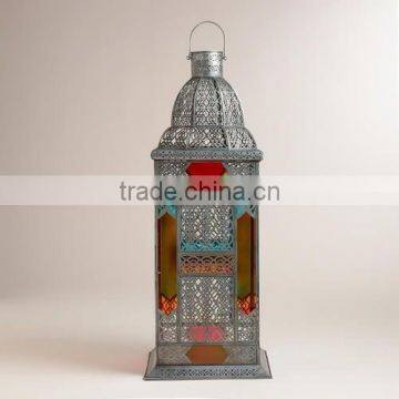metal lantern mini lantern wedding favors of coloured Glass - Hand crafted mini moroccan lantern