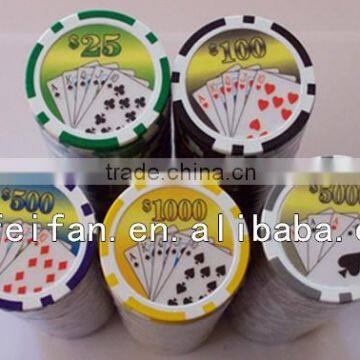 11.5/13.5g ABS poker chips with denomination sticker strip poker with dollar sticker