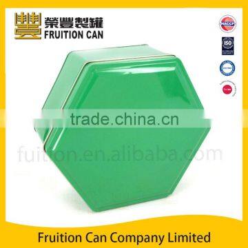 Hexagon Shape tin can metal tin box Use cookie tin Coffee tin tea tin