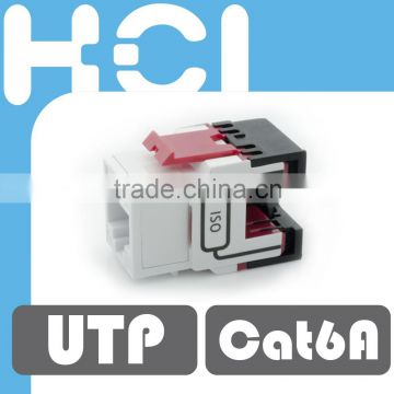 ISO IEC TIA Cat6A / Super Cat6 RJ45 8P8C UTP Unshielded 180Degree Keystone Jack