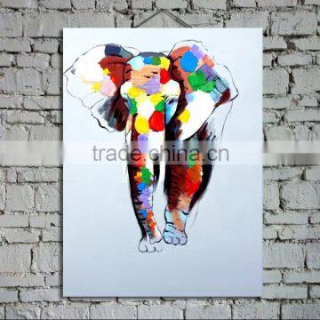 handpainted modern abstract elephant oil painting on canvas