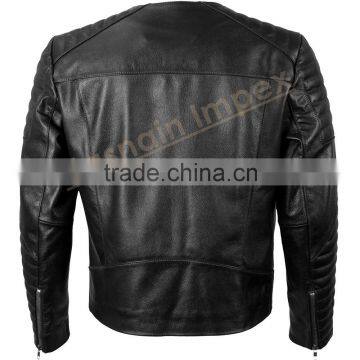 Men's Black Biker Leather Jacket photo-5