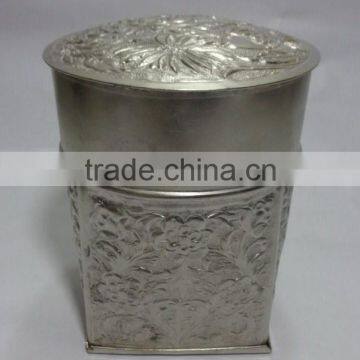 Metal Box with lid embossed design