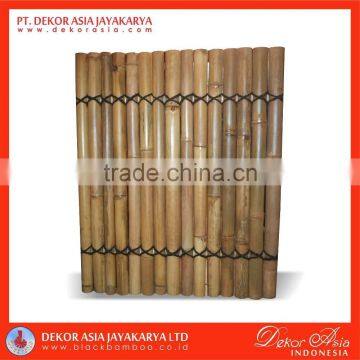 Half cut Natural bamboo fence 2 back slats black coco rope