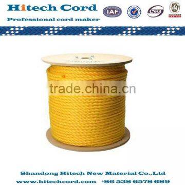 yellow color 3 strand Twist poly rope jumbo reels packing rope