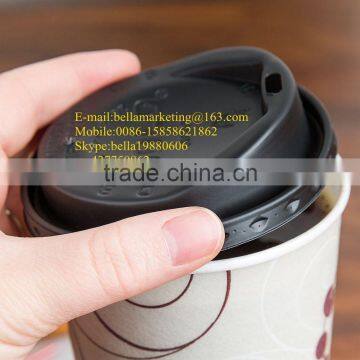 White/Black Plastic PS Paper Cup lid, The Gourmet Lid Hot Cup Lid