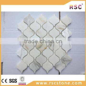 Lantern Shaped Calacatta Oro Marble Mosaic