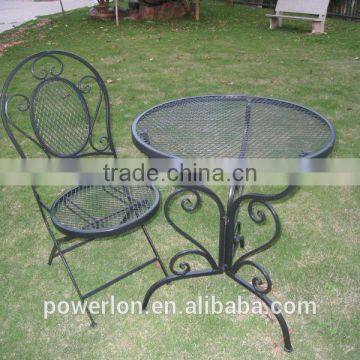 Shabby Antique Black Antirust Metal Outdoor Table Coffee Table photo-3
