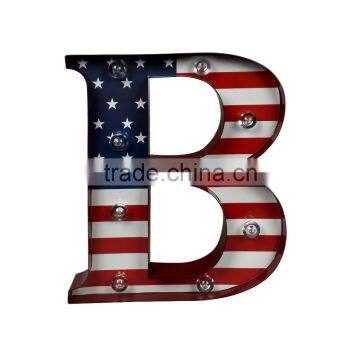 Wholesale Decorative Metal Lighted LED Wall Art Letter B photo-2