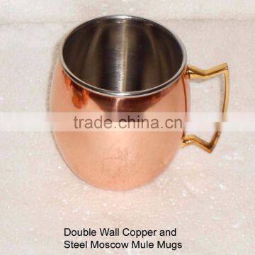 DOUBLE WALL MOSCOW MULE MUG WITH STAINLESS STEEL LINING